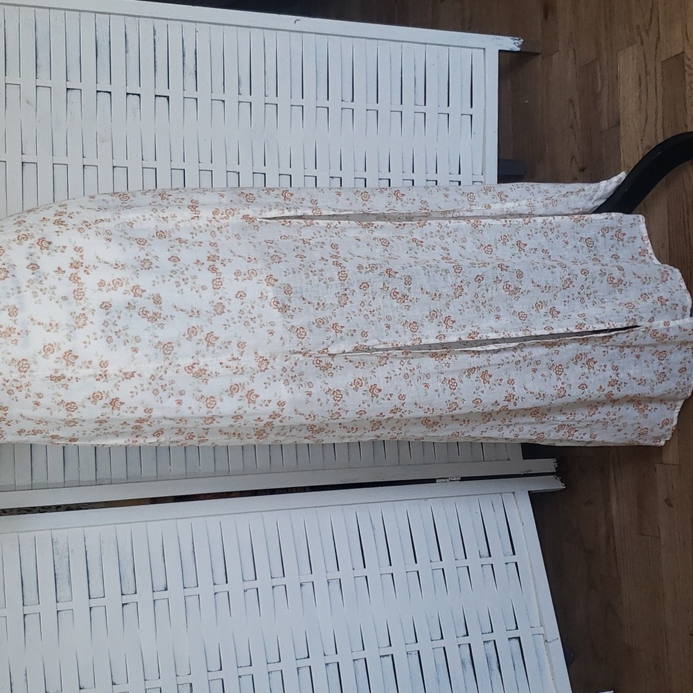 Free People Orange and Cream Sheath Maxi Dress Mock Neck - Picture 3 of 11